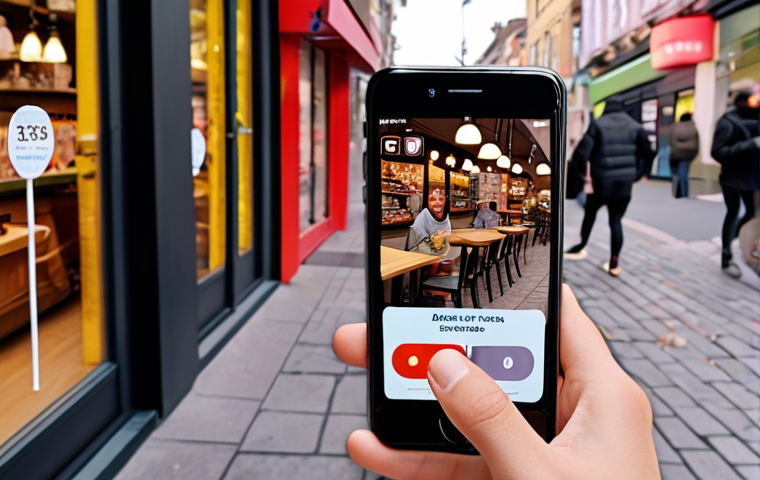 **Prompt 1 (Reality Augmentation):** A modern person on a city street, looking at their smartphone. The phone screen displays augmented reality (AR) elements overlaying the real world, such as glowing virtual objects or mini-game indicators. Simultaneously, a digital coupon or a real-world store discount code appears on the phone, visibly connecting the virtual interaction to a tangible real-world benefit like a coffee shop discount. The user has a delighted expression. Dynamic, vibrant, subtle blending of digital and physical.